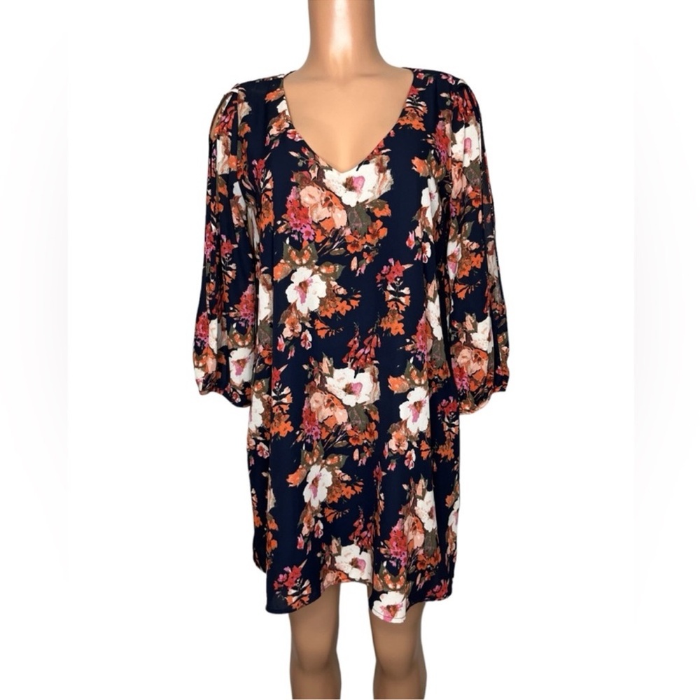 Lulus Long Sleeve Floral Shift Dress
